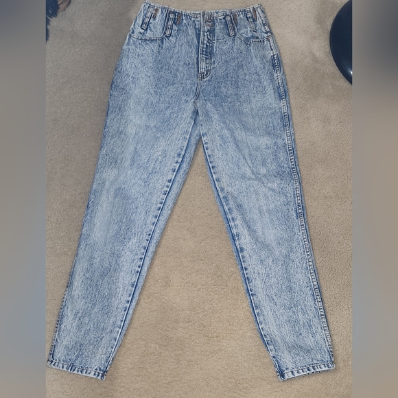 VINTAGE JORDACHE MOM jeans Size 13/14 MADE in Honk Kong Acid wash SKINNY - Picture 2 of 15